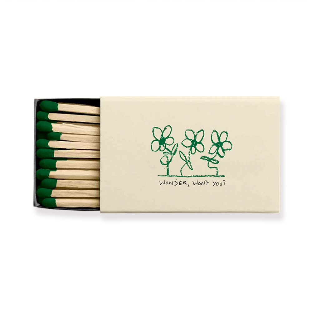Large 'Wonder, Won't You?' Box of matches