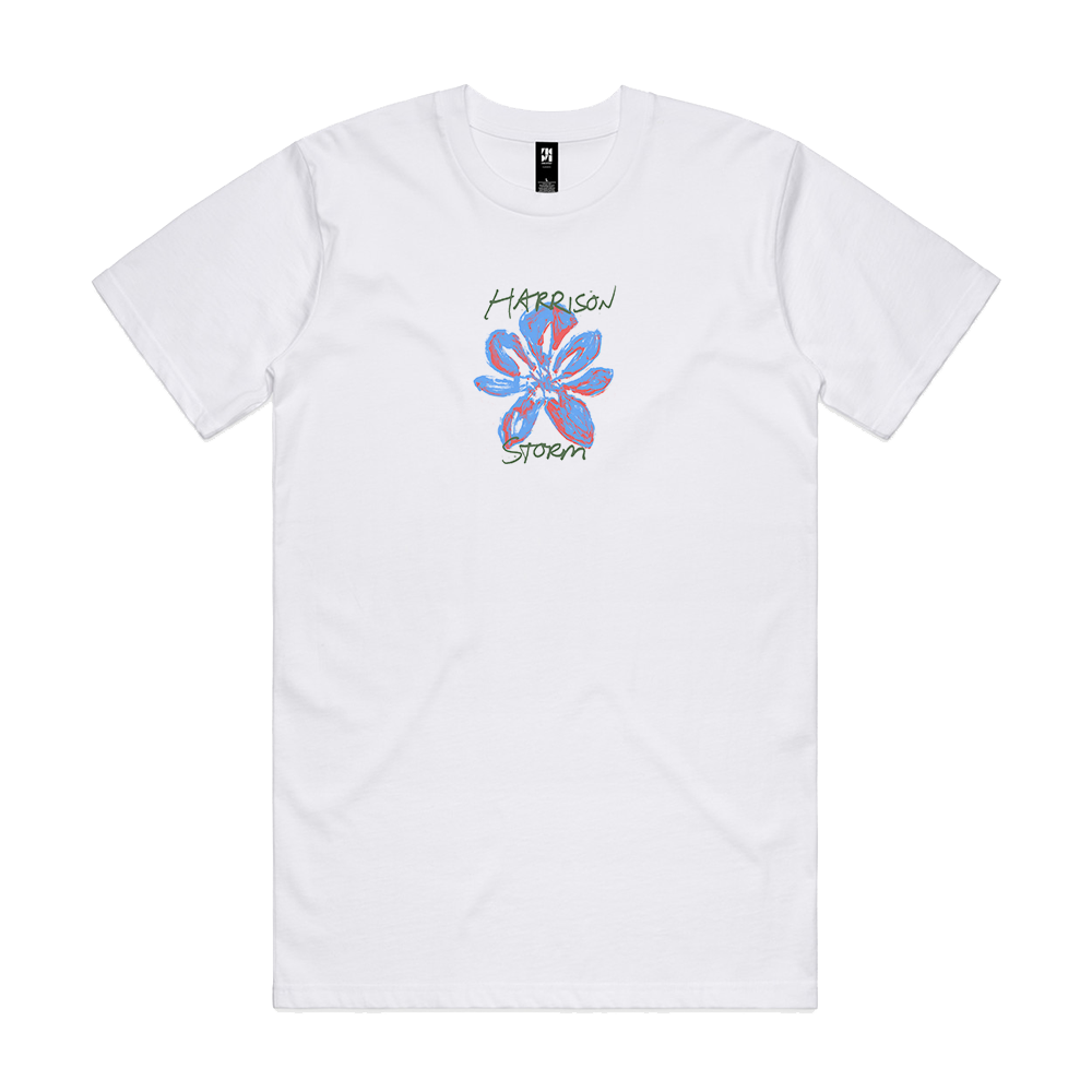 'Wonder, Won't You?' Flower Tee White Front & Back