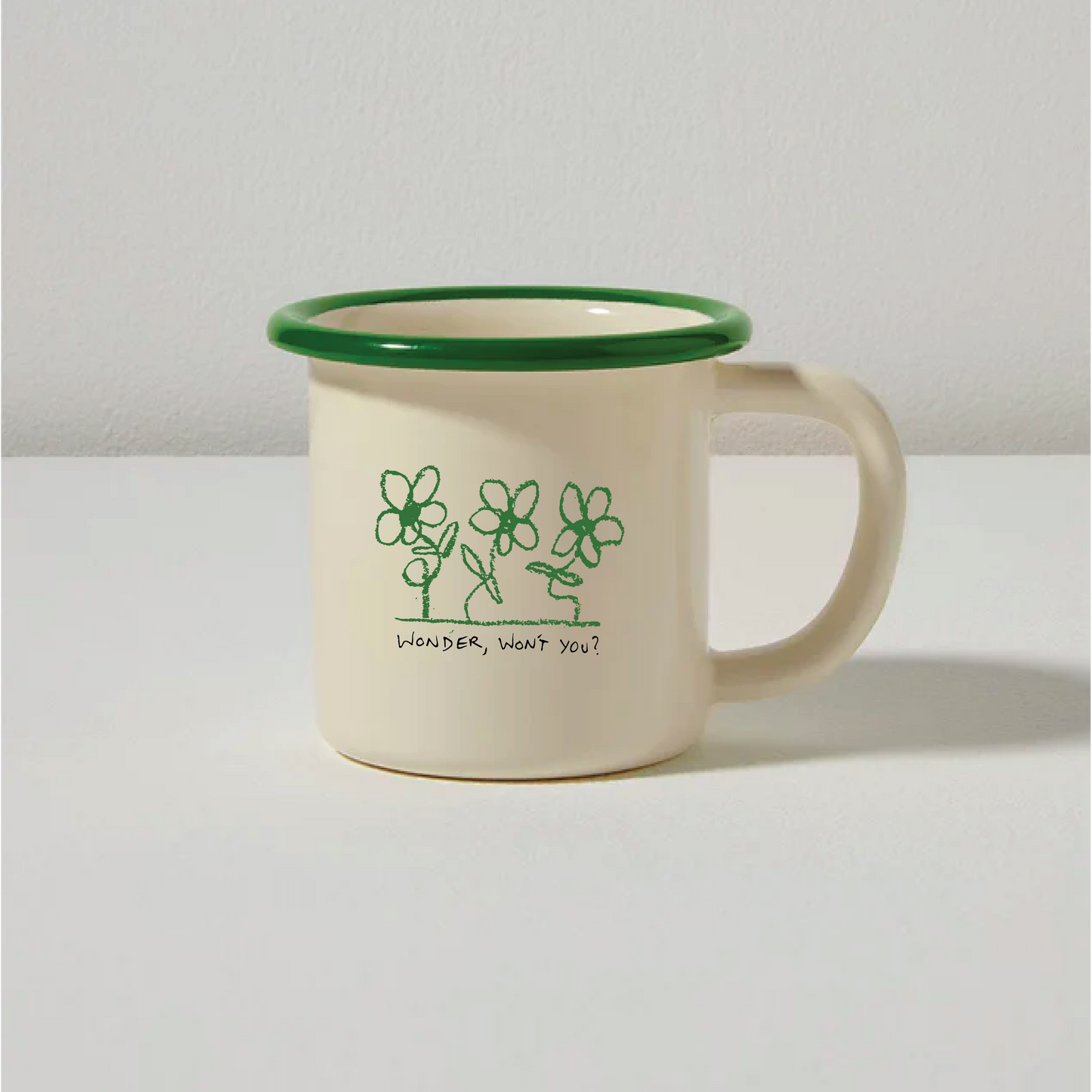 'Wonder, Won't You?' Enamel Camping Mug